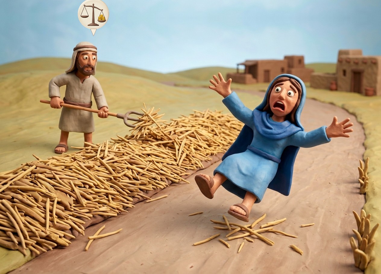 He put straw out on the road and a woman slipped on it and was hurt: he pays for her injury (and anyone who comes first may take the straw).