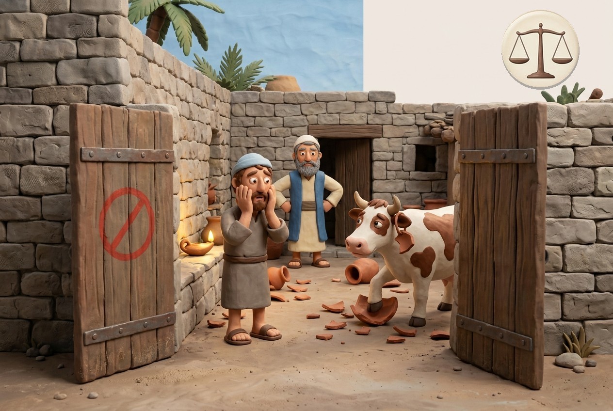 No permission: the householder is exempt (the gate is marked no entry).