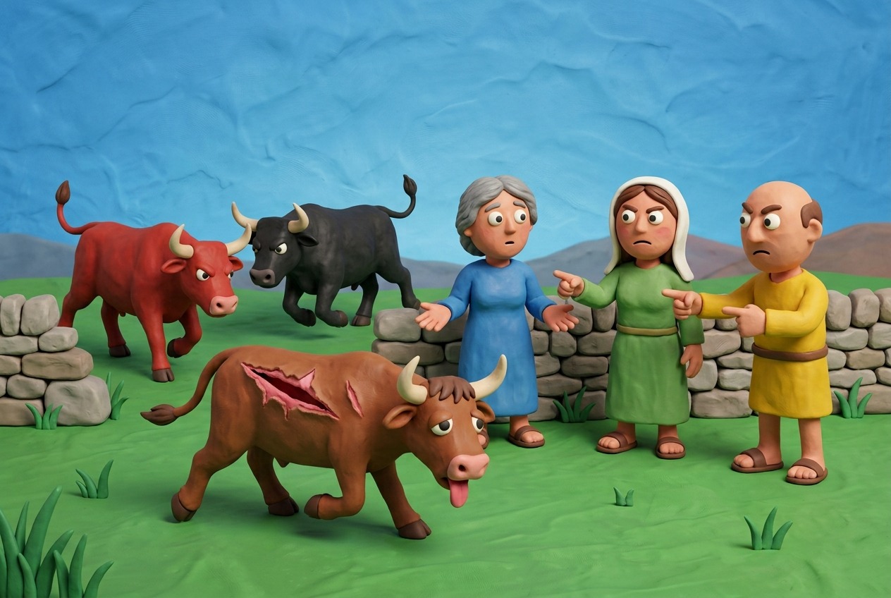 Two oxen chased a third and it was hurt, and no one knows which one did it: the owners of the chasing oxen are both exempt.