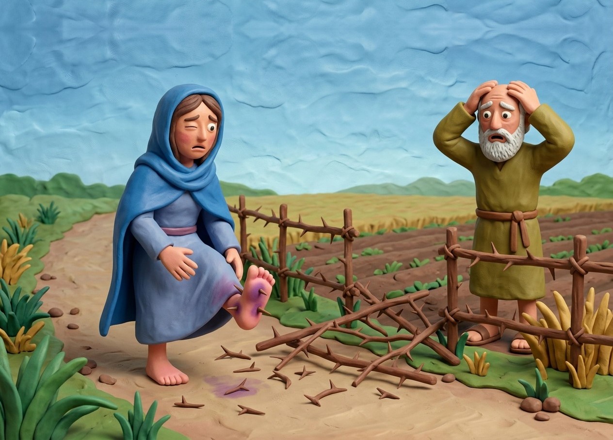 His thorn fence fell across the path and a traveller was hurt: the owner of the field pays.