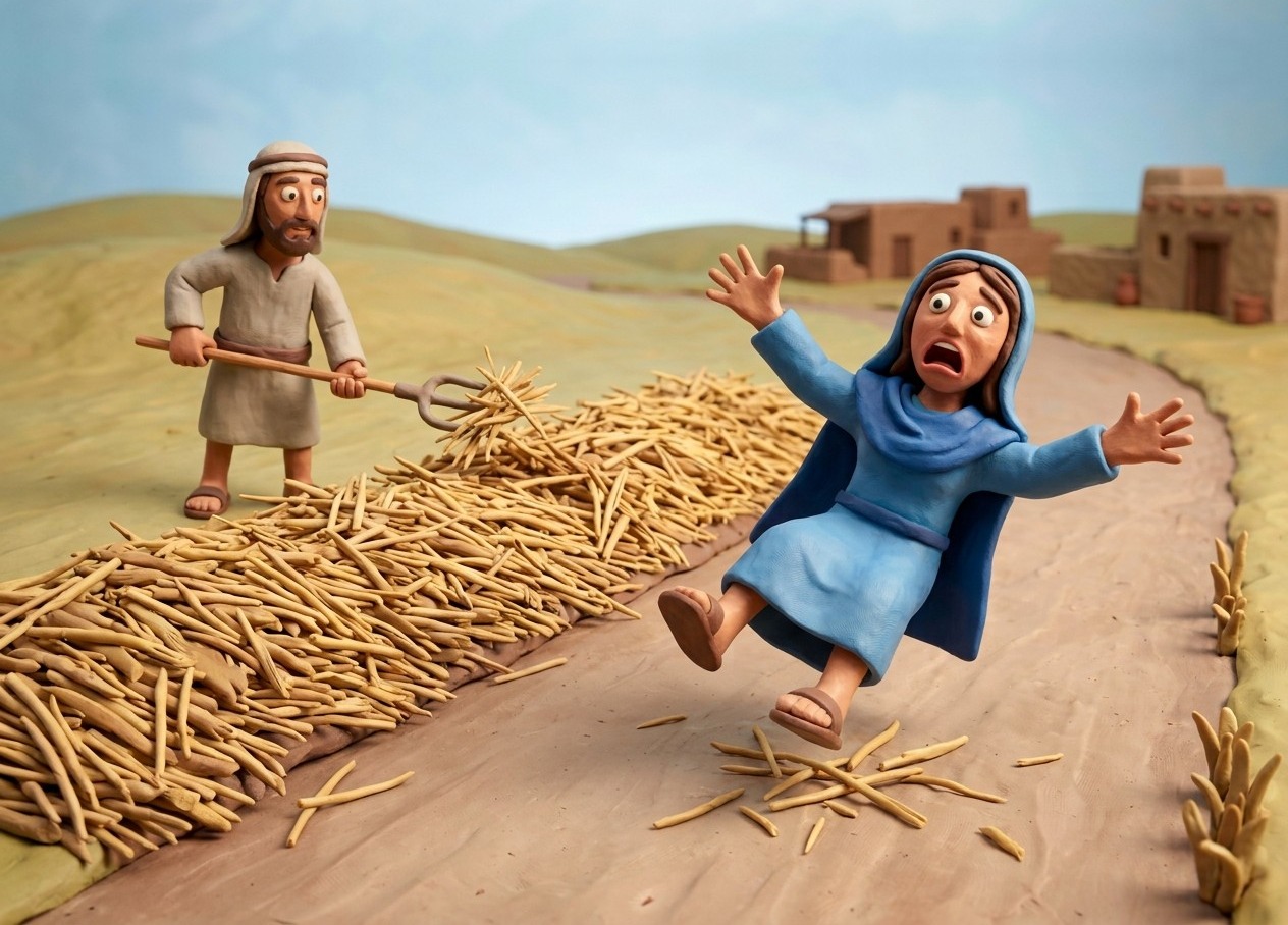 He put straw out on the road and a woman slipped on it and was hurt: he pays for her injury (and anyone who comes first may take the straw).