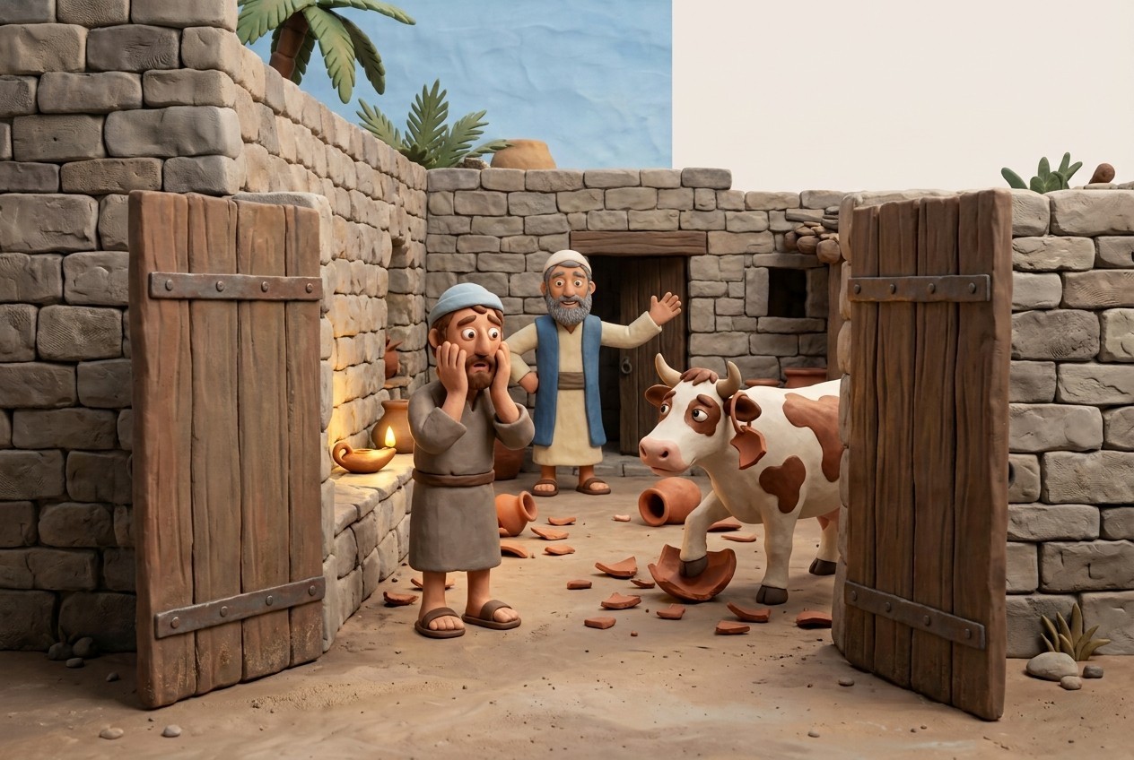 With permission: the householder, who waves him in, pays.