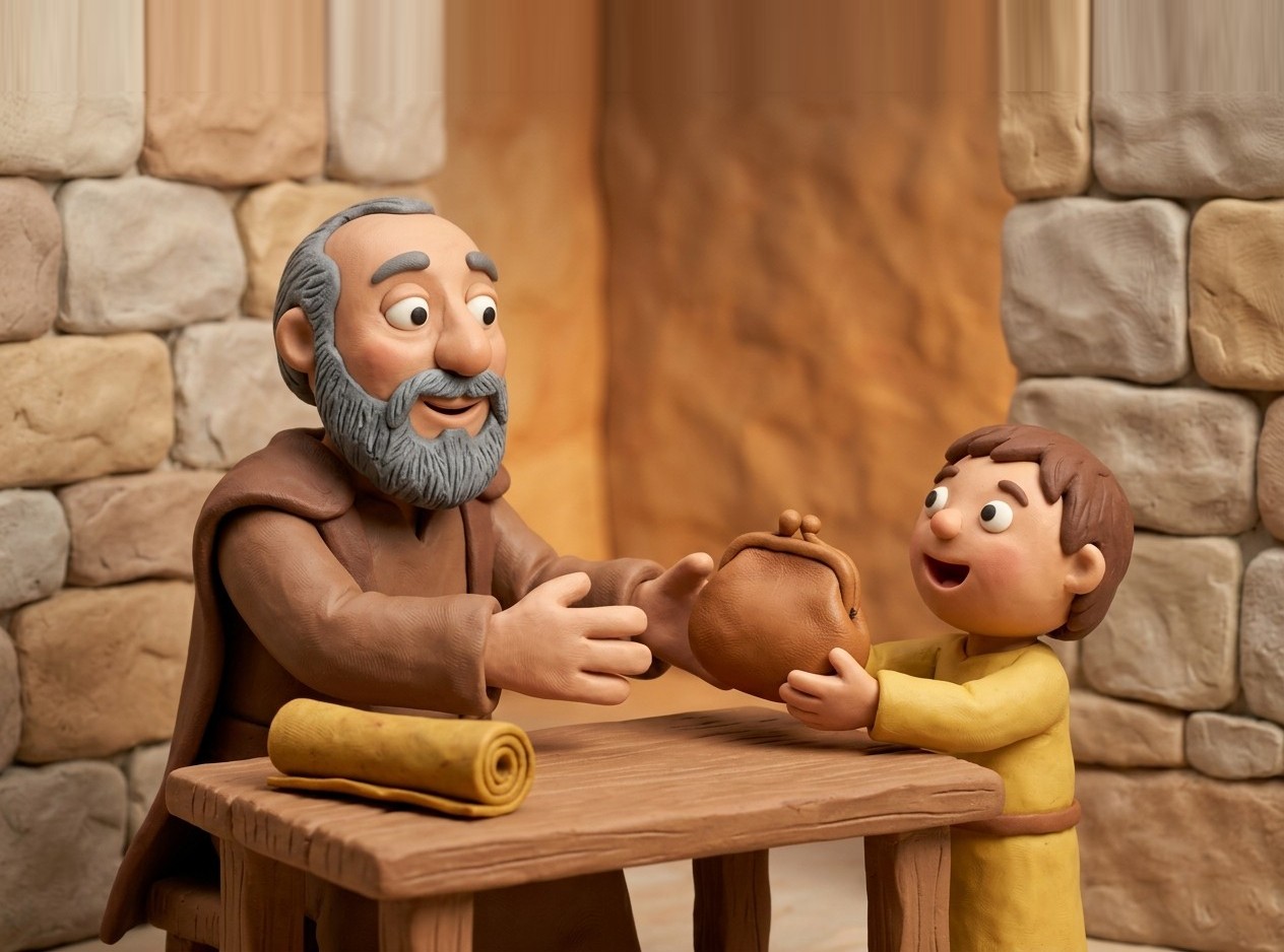 A small child's find goes to the father: he keeps it.