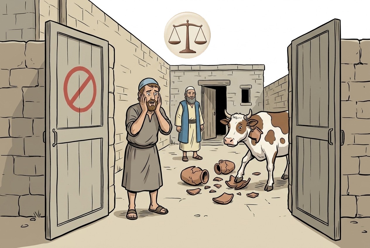 No permission: the householder is exempt (the gate is marked no entry).