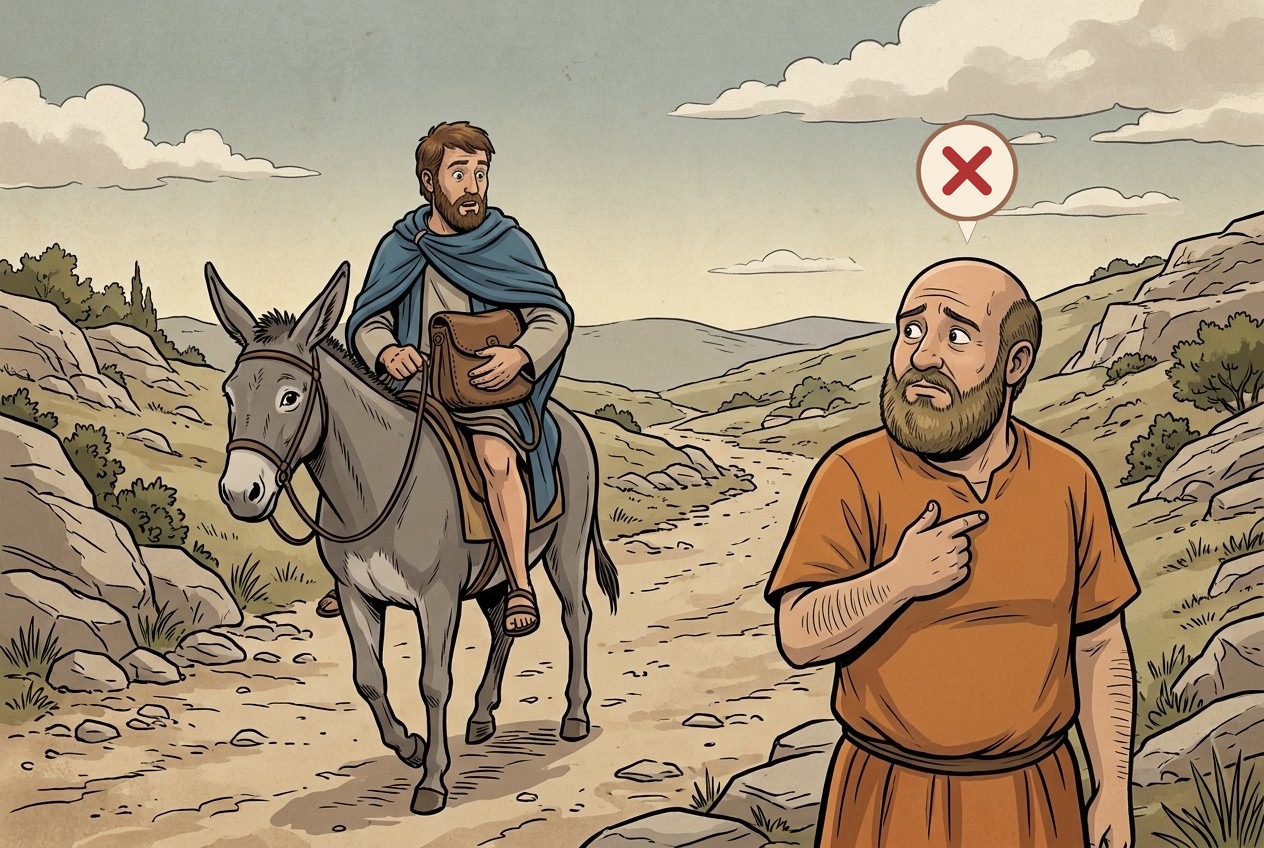 He handed it to the rider and only then claimed it: his claim means nothing.