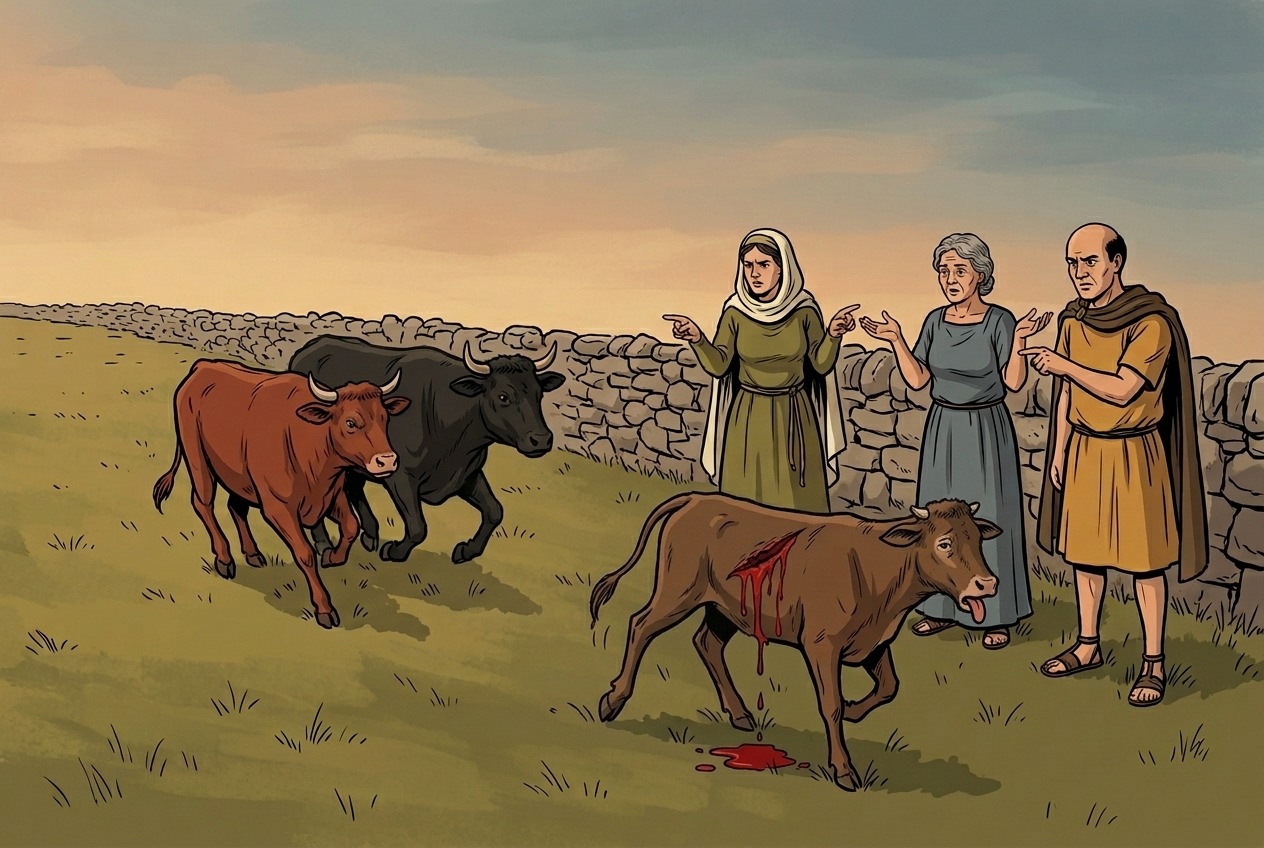 Two oxen chased a third and it was hurt, and no one knows which one did it: the owners of the chasing oxen are both exempt.