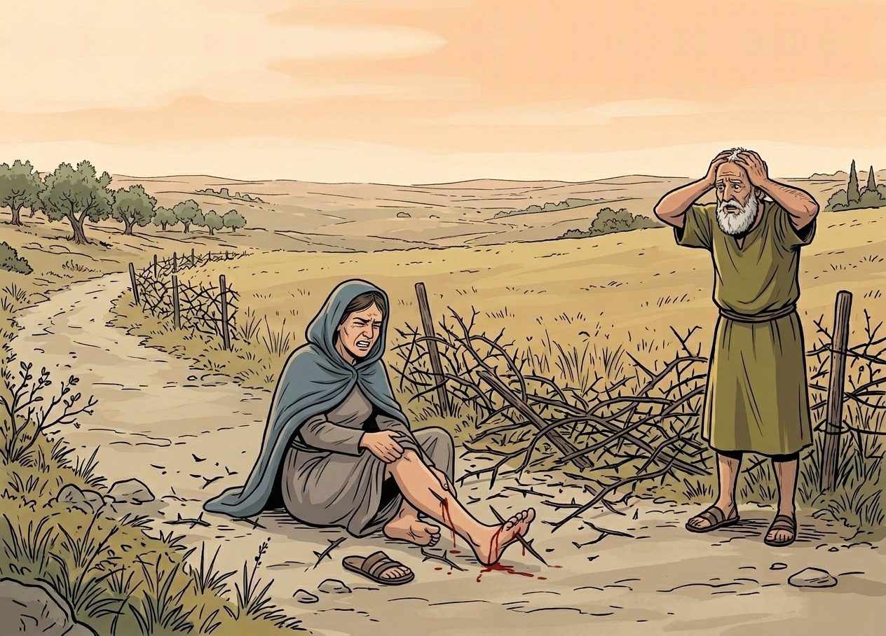 His thorn fence fell across the path and a traveller was hurt: the owner of the field pays.