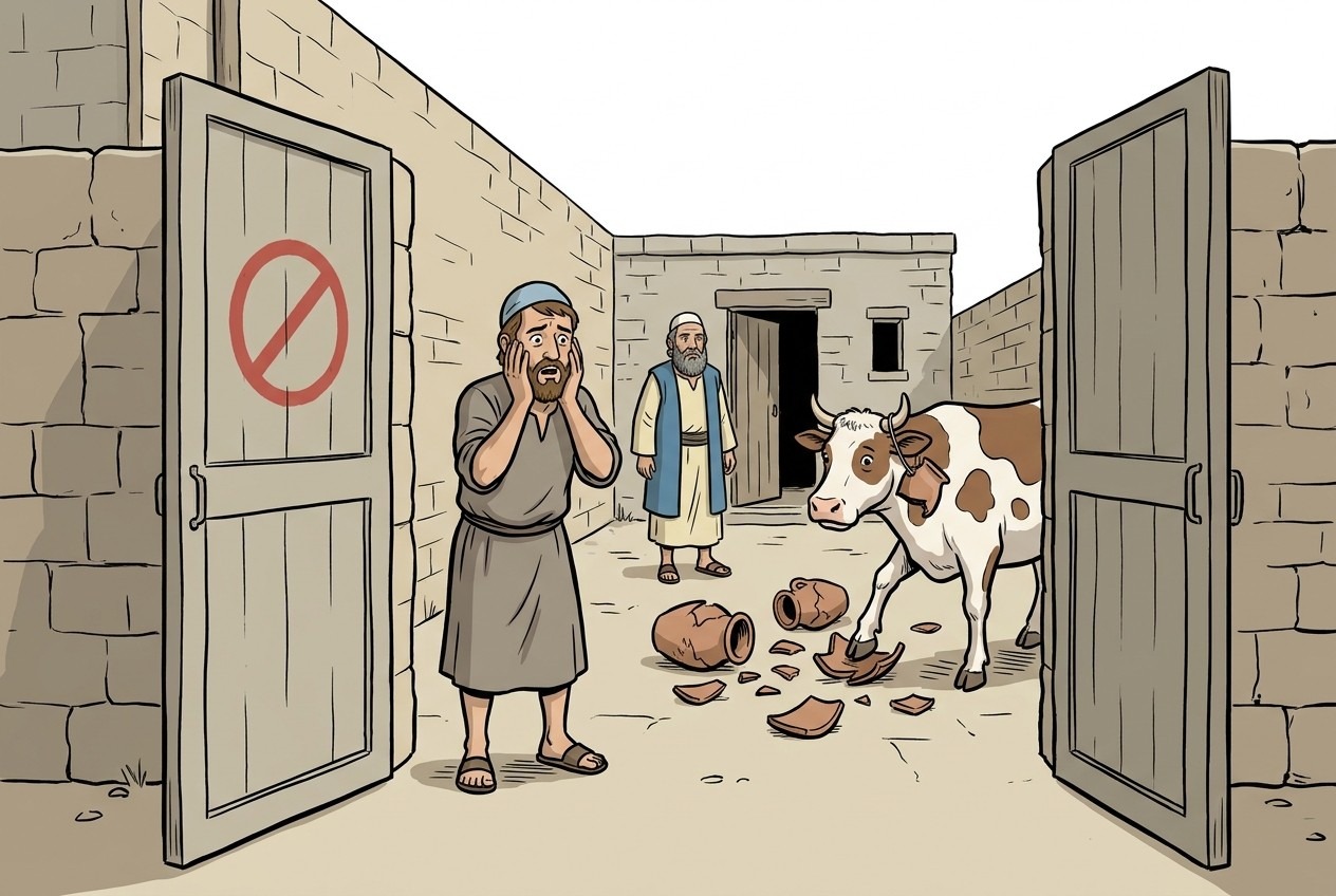 No permission: the householder is exempt (the gate is marked no entry).